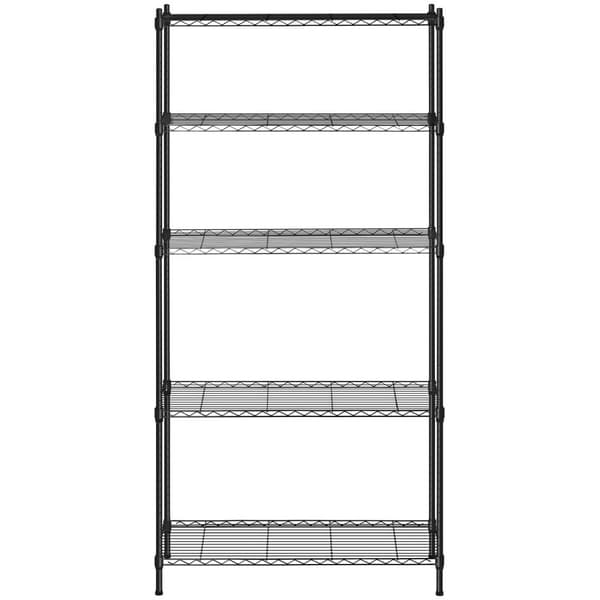 Royal Catering Förvaringshylla i metall - 35 x 90 x 180 cm - svart