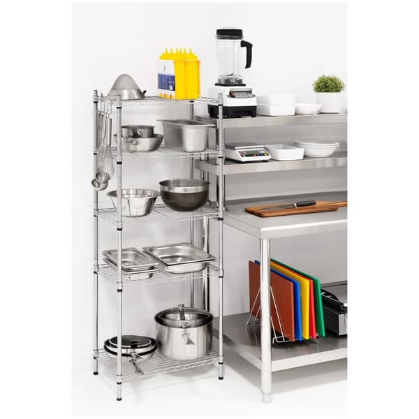 Royal Catering Förvaringshylla i metall - 35 x 55 x 150 cm - grå