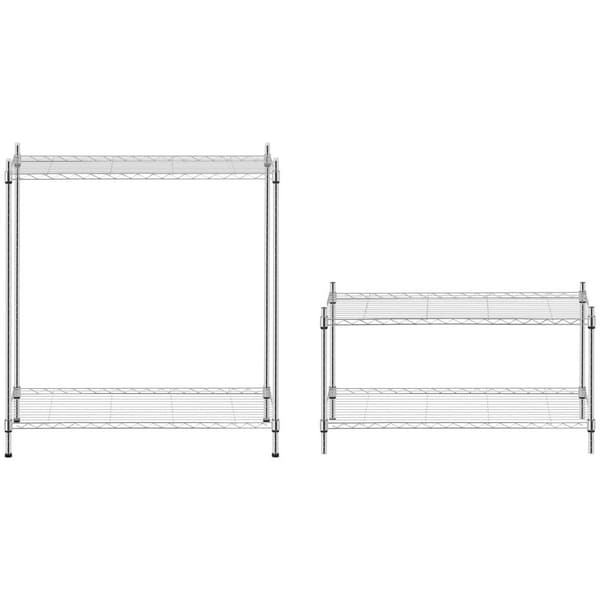 Royal Catering Förvaringshylla i metall - 35 x 90 x 137 cm - krom