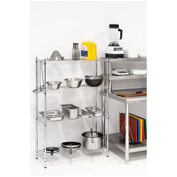 Royal Catering Förvaringshylla i metall - 35 x 90 x 137 cm - krom