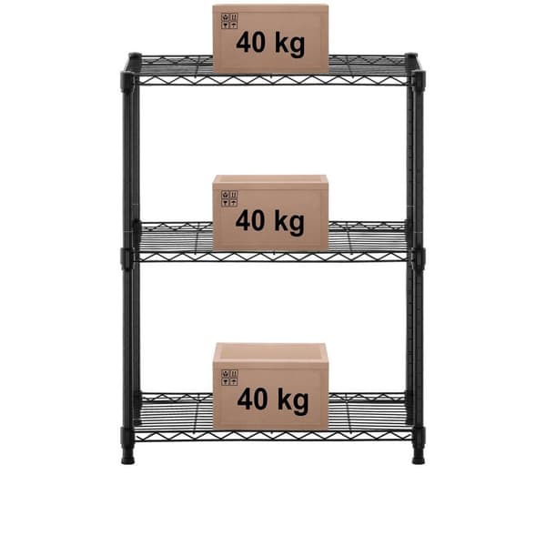 Royal Catering Förvaringshylla i metall - 3 hyllor - epoxy-beläggning