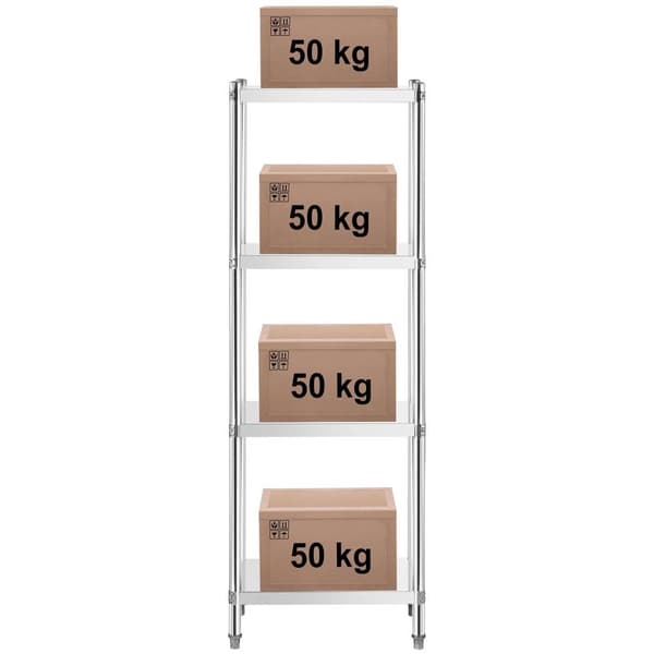 Royal Catering Rostfri hylla - 60 x 40 x 180 cm - Royal Catering - 200 kg