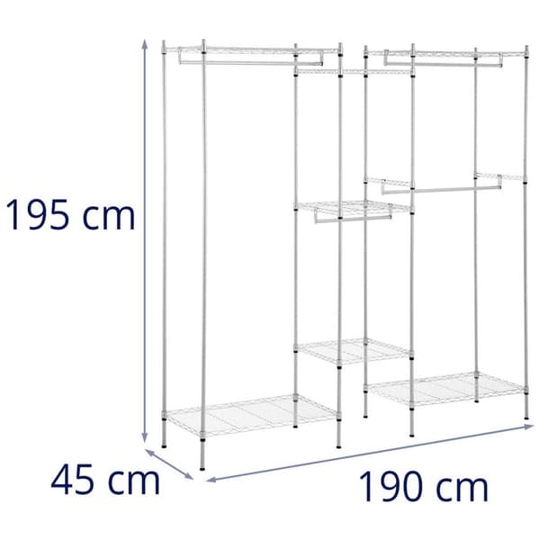 Royal Catering Klädhängare i metall - 189 x 45 x 196 cm - 210 kg - royal_catering
