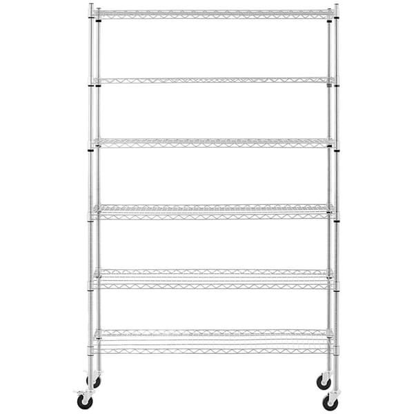 Royal Catering Förvaringshylla i metall - 120 x 45 x 189 cm - 90 kg - 4 hjul - royal_catering