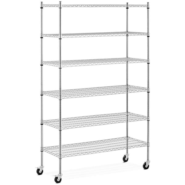Royal Catering Förvaringshylla i metall - 120 x 45 x 189 cm - 90 kg - 4 hjul - royal_catering