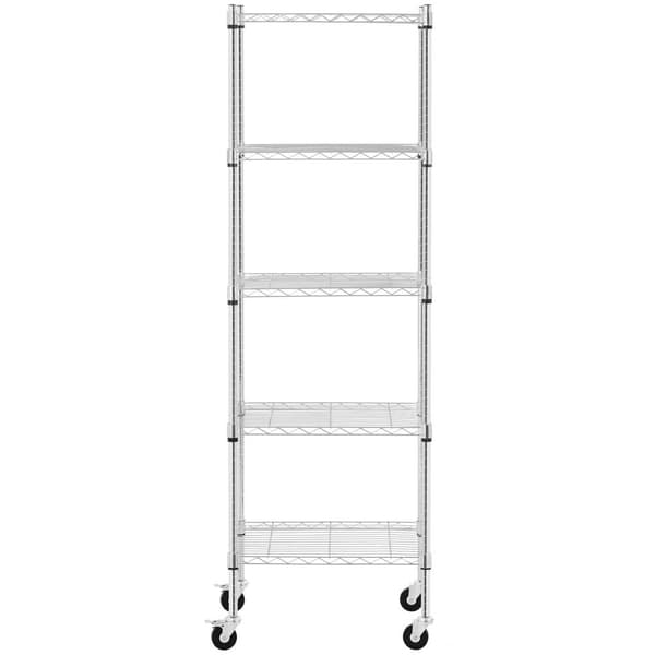 Royal Catering Förvaringshylla i metall - 60 x 45 x 186 cm - 50 kg - 4 hjul - royal_catering