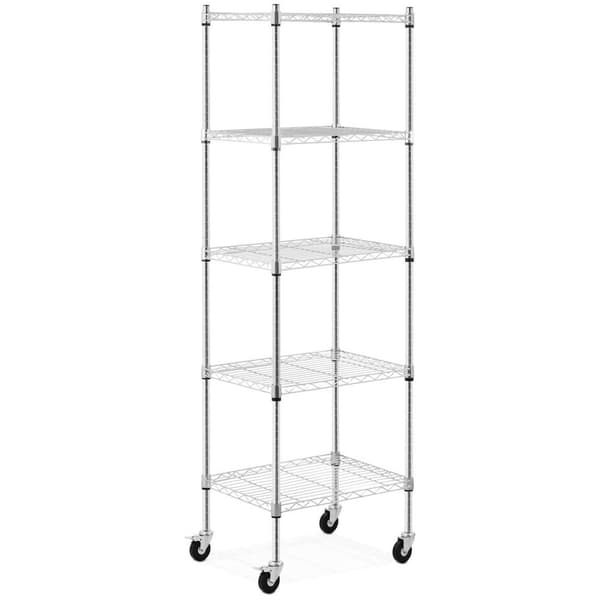 Royal Catering Förvaringshylla i metall - 60 x 45 x 186 cm - 50 kg - 4 hjul - royal_catering