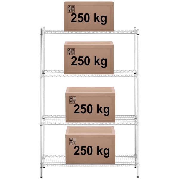 Royal Catering Förvaringshylla i metall - 120 x 45 x 180 cm - 1000 kg