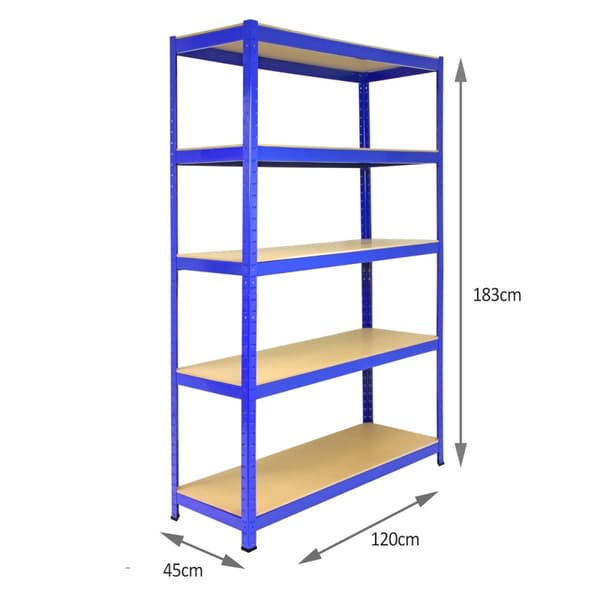 Monster Racking T-Rax Robust opbevaringshylde, blå, 120 cm B, 60 cm D