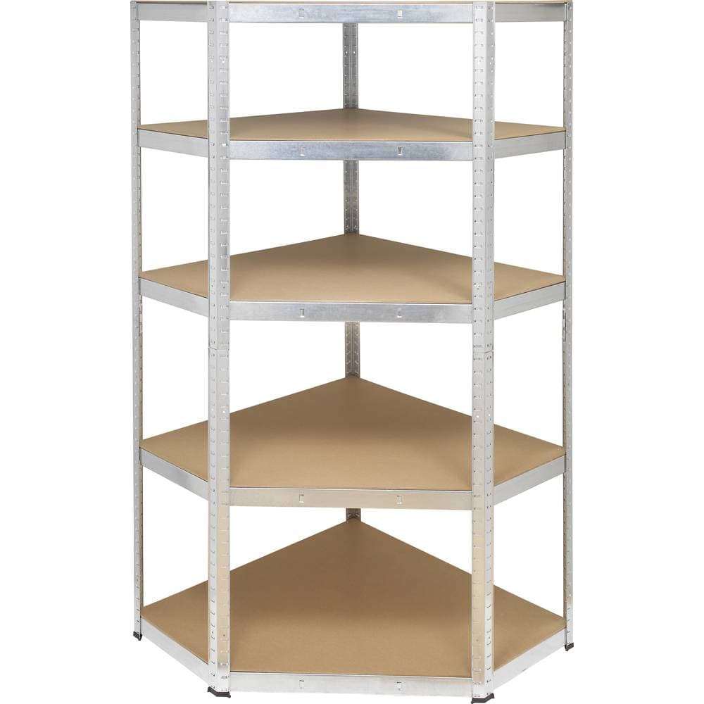 TOOLCRAFT KPW77 Lagerhylla hörnmodul 175 kg (B x H x D) 70 x 180 x 70 cm Metall, MDF Förzinkat, Silver Trägolv