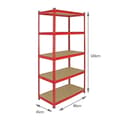 Miniatyrbillede 6 af 10: Monster Racking Z-Rax Extra Strong Steel Shelves, Red, 90cm W, 45cm D