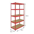 Miniatyrbillede 5 af 9: Monster Racking Z-Rax Extra Strong Steel Shelves, Red, 90cm W, 45cm D