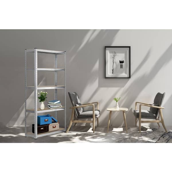 TOOLCRAFT TO-7863108 Lagerhylla 175 kg (B x H x D) 900 x 1800 x 400 mm Metall, MDF galvaniskt förädlat Förzinkat, Silve