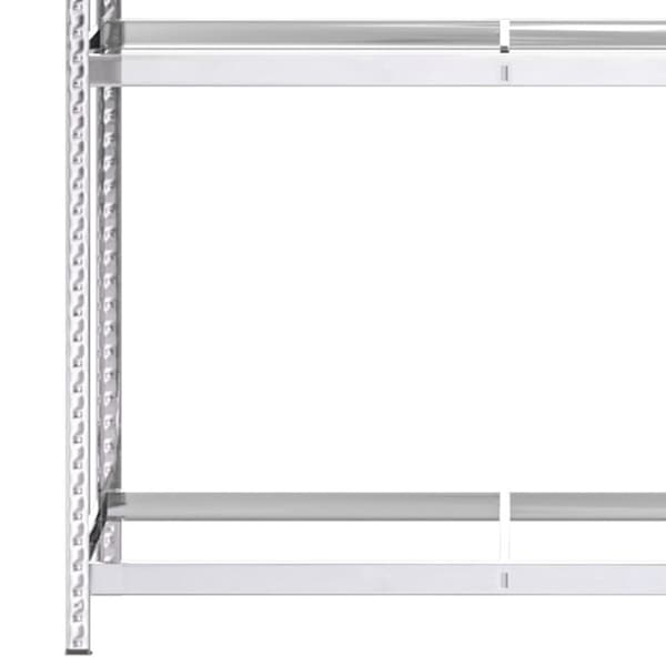 vidaXL dækreol med 2 hylder 110x40x180 cm stål sølvfarvet