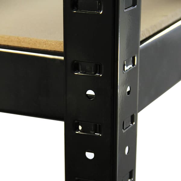 T-Rax 10 x Robust Sort Lagerreol Værkstedsreol Garagereol Værksteds Garage Opbevaring MDF Hylder Boltfri Boltløs Stål 150 x 75 x 30 cm