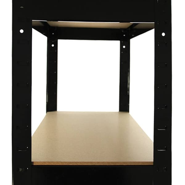 T-Rax 10 x Robust Sort Lagerreol Værkstedsreol Garagereol Værksteds Garage Opbevaring MDF Hylder Boltfri Boltløs Stål 150 x 75 x 30 cm