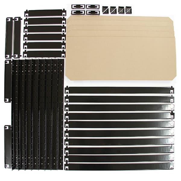 5 x Sorte Hyldenheder Robust Stål 150 kg Vægtkapacitet Garagehylder Opbevaring Lagerhylder Lager Værksted Boltløst Hyldesystem 75 cm x 150 cm x 30 cm