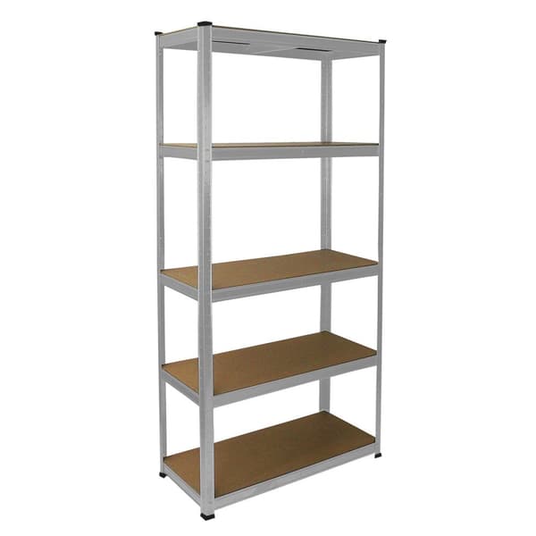 E-Rax reoler 90x40x180 Praktisk og holdbart galvaniseret stål til garager og værksteder - Kapacitet 200 kg/hylde - 100 % boltløs montage