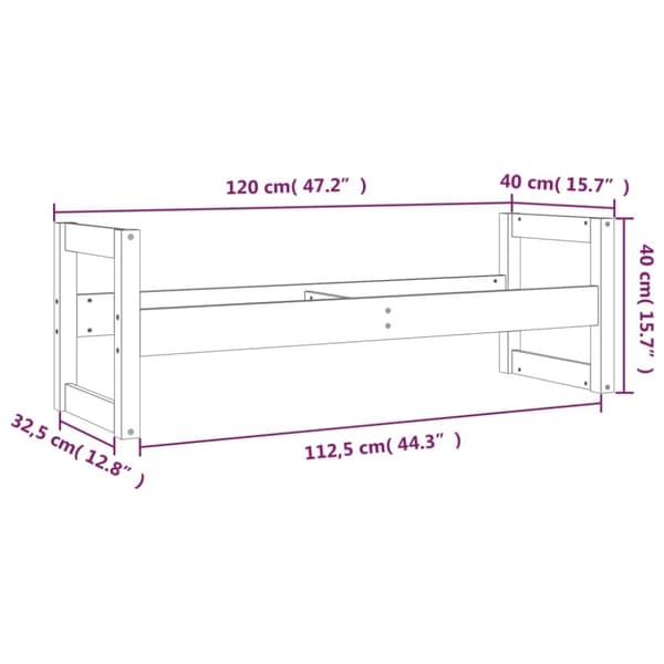 vidaXL dækreol 120x40x40 cm massivt fyrretræ