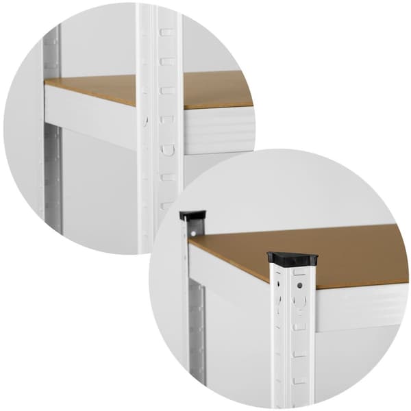 Opbevaringsstativ stålreol 5 hylder Hvid - 180 x 90 x 40 cm