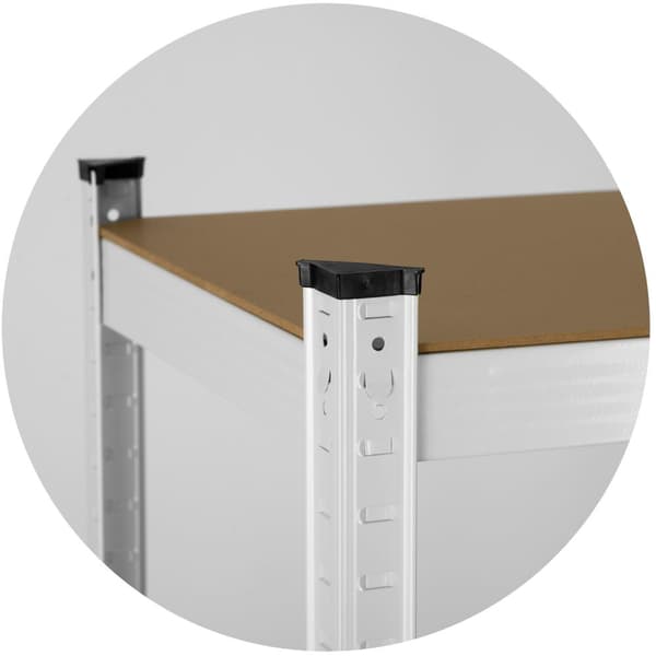 Opbevaringsstativ stålreol 5 hylder Hvid - 180 x 90 x 40 cm