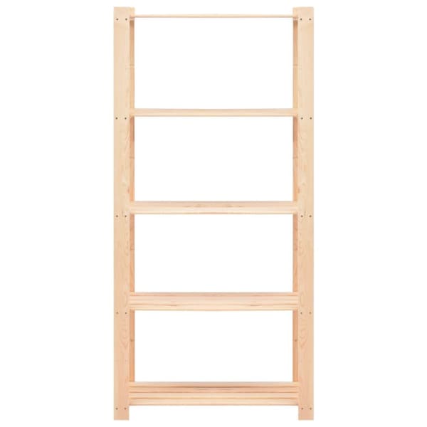 The Living Store Förvaringshylla 5 hyllor 2 st 80x38x170 cm furu 250 kg - Lagerhyllor