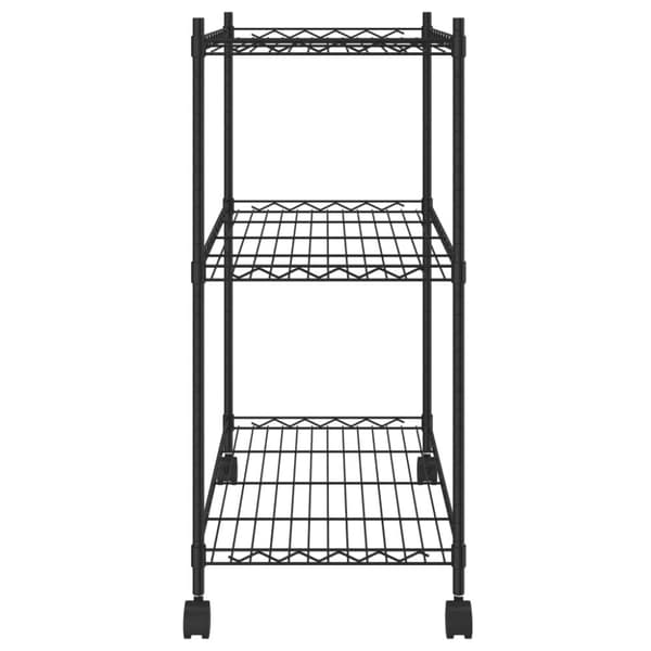 The Living Store Förvaringshylla med hjul 3 hyllplan 60x35x81 svart 150 kg - Lagerhyllor