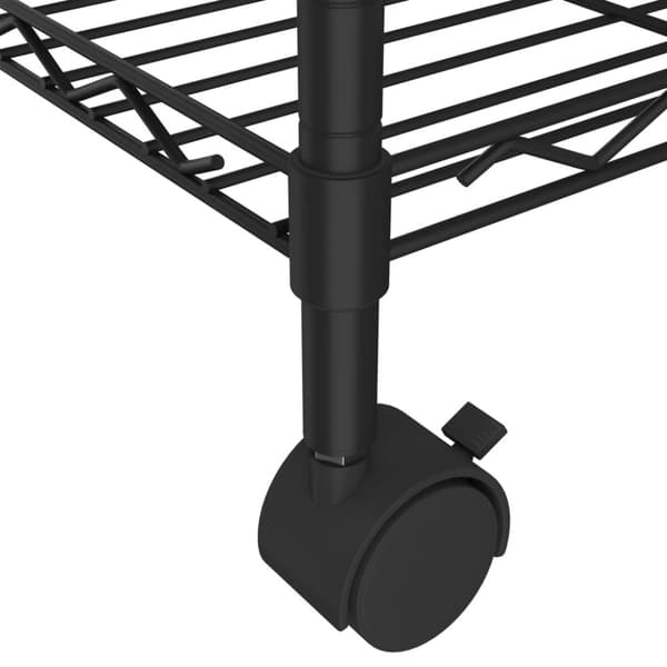 The Living Store Förvaringshylla med hjul 3 hyllplan 60x35x81 svart 150 kg - Lagerhyllor