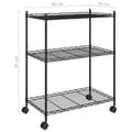 Miniatyrbild 8 av 8: The Living Store Förvaringshylla med hjul 3 hyllplan 60x35x81 svart 150 kg -  Lagerhyllor