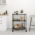 Miniatyrbild 2 av 8: The Living Store Förvaringshylla med hjul 3 hyllplan 60x35x81 svart 150 kg -  Lagerhyllor