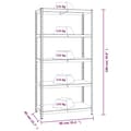 Pikkukuva 11 / 11: The Living Store 5-tasoiset Varastohyllyt 2 kpl antrasiitti teräs / tekninen puu -  Teollisuushyllyt