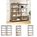 Pikkukuva 1 / 11: The Living Store 5-tasoiset Varastohyllyt 2 kpl antrasiitti teräs / tekninen puu -  Teollisuushyllyt