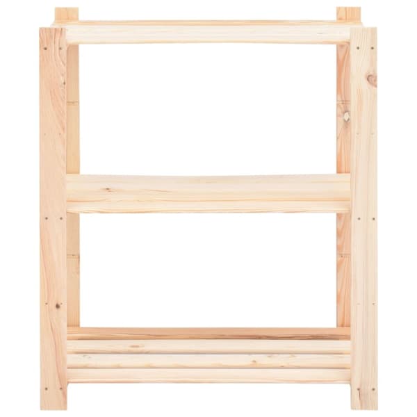 The Living Store Förvaringshylla 3 hyllor 3 st 80x38x90 cm massiv furu 150 kg -  Lagerhyllor