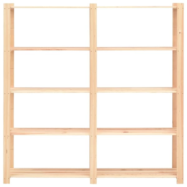 The Living Store Förvaringshylla 5 hyllor 5 st 170x38x170 cm massiv furu 500 kg - Lagerhyllor