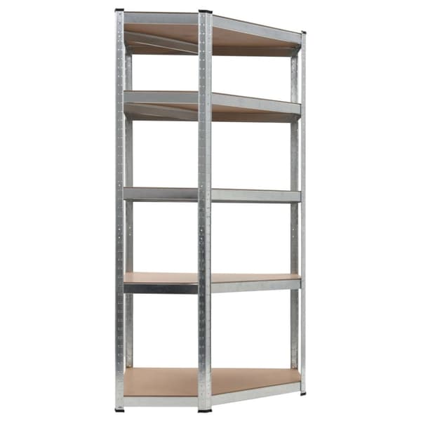 The Living Store Hörnhylla silver stål och konstruerat trä 5 hyllplan -  Lagerhyllor
