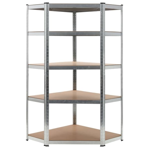 The Living Store Hörnhylla silver stål och konstruerat trä 5 hyllplan -  Lagerhyllor