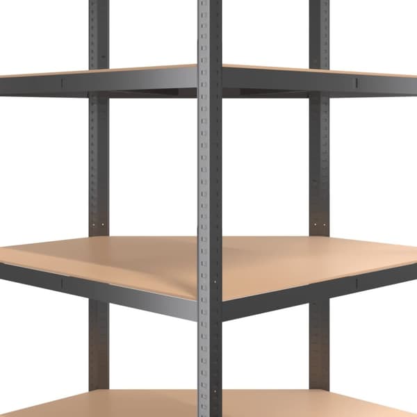 The Living Store Hörnhylla antracit stål och konstruerat trä 4 hyllplan -  Lagerhyllor