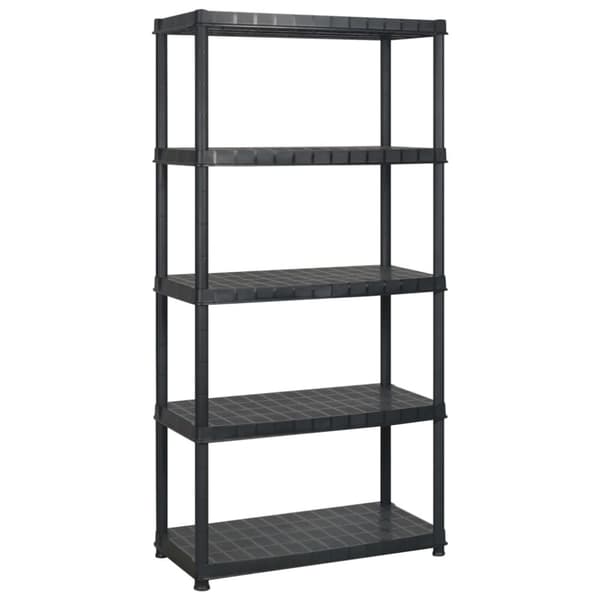 The Living Store opbevaringsreol 5 hylder 274,5x45,7x185 cm plastik sort -  Industrielle reoler