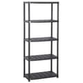 Pikkukuva 3 / 7: The Living Store Varastohylly 5-tasoinen musta 71x38x170 cm muovi -  Teollisuushyllyt