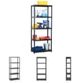 Pikkukuva 1 / 7: The Living Store Varastohylly 5-tasoinen musta 71x38x170 cm muovi -  Teollisuushyllyt