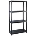 Miniatyrbillede 3 af 9: The Living Store opbevaringsreol 4 hylder 122x30,5x130 cm plastik sort -  Industrielle reoler