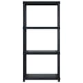 Miniatyrbillede 4 af 9: The Living Store opbevaringsreol 4 hylder 122x30,5x130 cm plastik sort -  Industrielle reoler