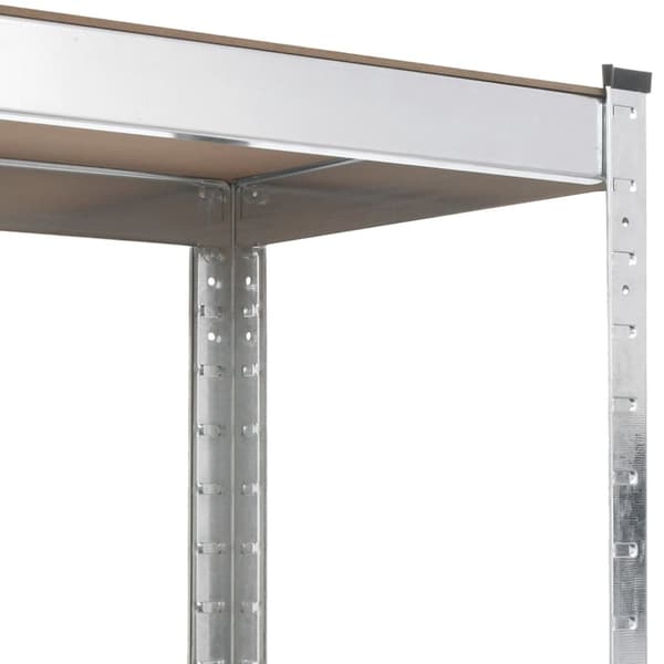 The Living Store Förvaringshyllor 2 st silver stål & konstruerat trä 5 hyllplan -  Lagerhyllor