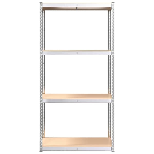 The Living Store reoler 4 stk. 4 hylder stål og konstrueret træ sølvfarvet -  Industrielle reoler