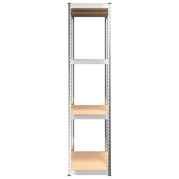 The Living Store reoler 4 stk. 4 hylder stål og konstrueret træ sølvfarvet -  Industrielle reoler