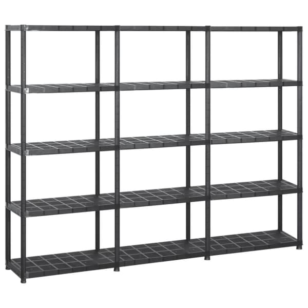 The Living Store opbevaringsreol 5 hylder 213x38x170 cm plastik -  Industrielle reoler