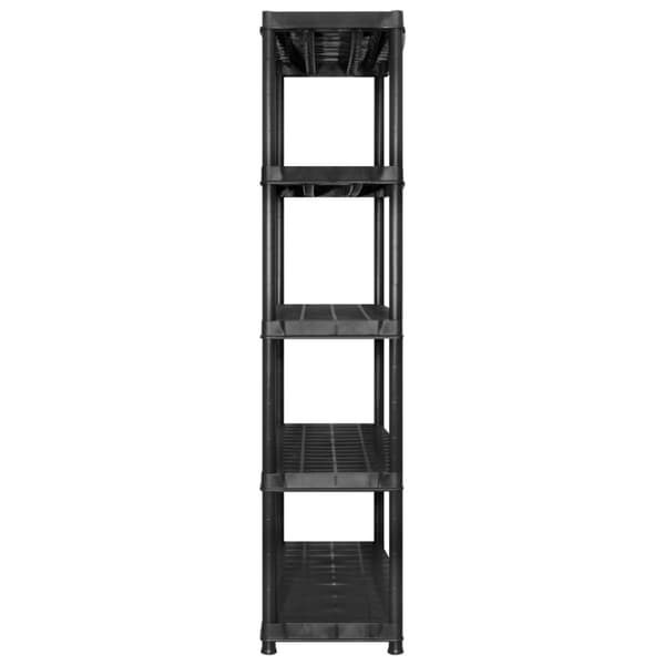 The Living Store opbevaringsreol 5 hylder 340x40x185 cm plastik sort - Industrielle reoler