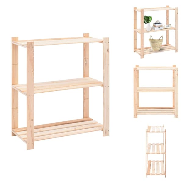 Lagerhyllor - Living Förvaringshylla 3 hyllplan 80x38x90 massiv furu 150 kg