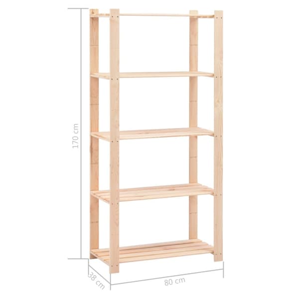 Lagerhyllor - Living Förvaringshylla 5 hyllor 2 st 80x38x170 cm furu 250 kg