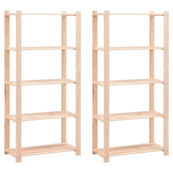 Lagerhyllor - Living Förvaringshylla 5 hyllor 2 st 80x38x170 cm furu 250 kg
